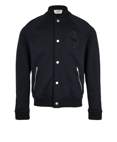 Hermes C.D.S Varsity Jacket, &pound;750, Clothing, Navy, Cotton, Front view