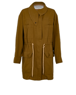 Valentino VLTN Drawstring Jacket, Cotton, Khaki, UK 14, 3*