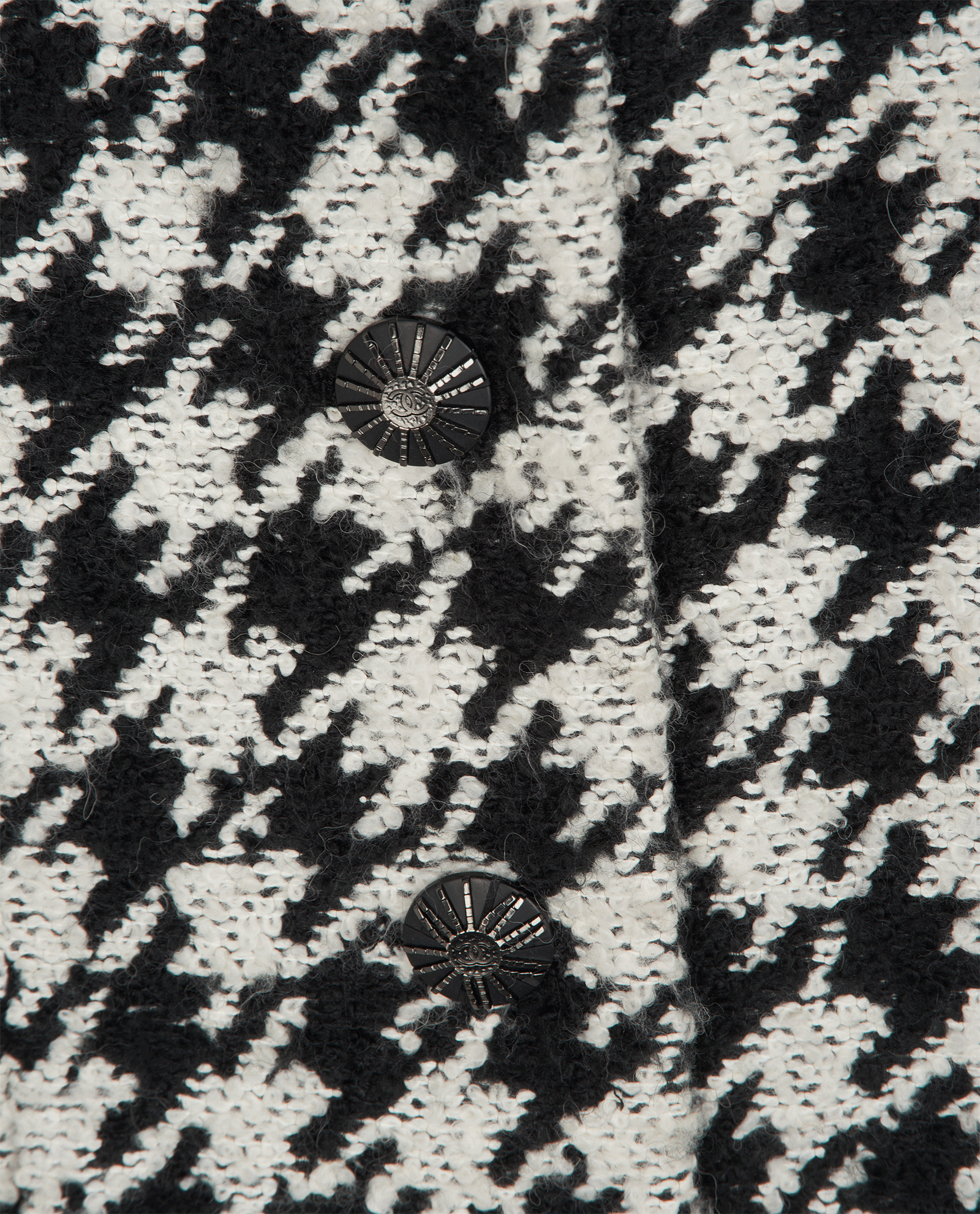 Chanel Tweed Houndstooth Jacket, &pound;1,200, Clothing, Black/White, Acrylic Plastic/Wool, Other view