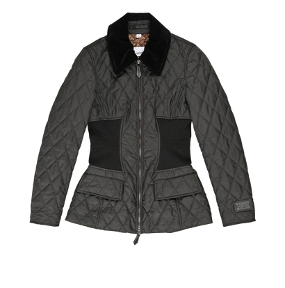 Burberry Diamond Quilt Jacket, £395, Clothing, Black, Polyester (Polymer), Front view
