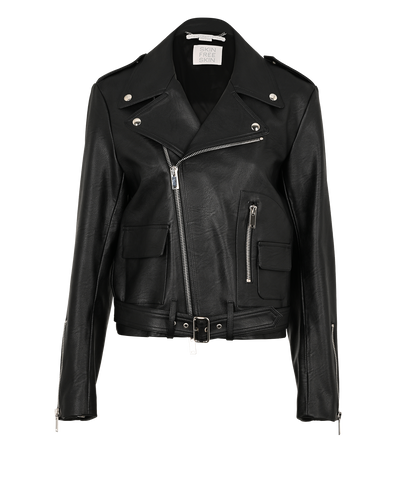 Stella McCartney Alter Mat Biker Jacket, £450, Clothing, Black, Polyester (Polymer)/Viscose, Front view