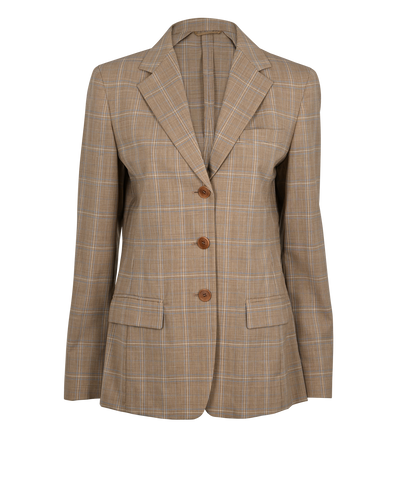 Max Mara Plaid Blazer, £295, Clothing, Beige, Wool, Front view