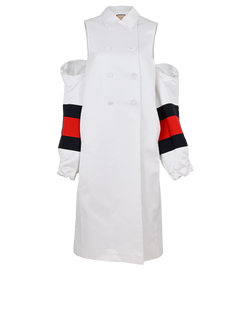 Gucci Detachable Sleeves Long Jacket, Silk, White, UK 8, 2*