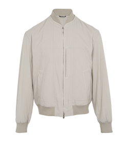 Hermes Bomber Jacket, Mens, Cotton, Grey, Sz L,  3*