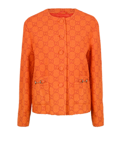 Gucci Horsebit Boucle Jacket, Cotton, Orange, UK12, 3*