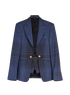 Vivienne Westwood Plaid Slim Fit Blazer, &pound;350, Clothing, Blue, Linen/Wool, Front view