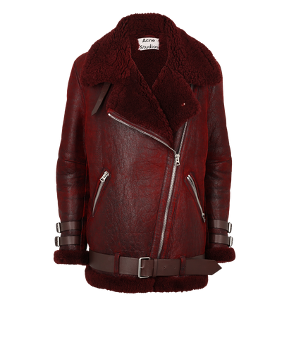 Acne Studios Velocite Aviator Jacket, &pound;450, Clothing, Burgundy, Leather, Front view