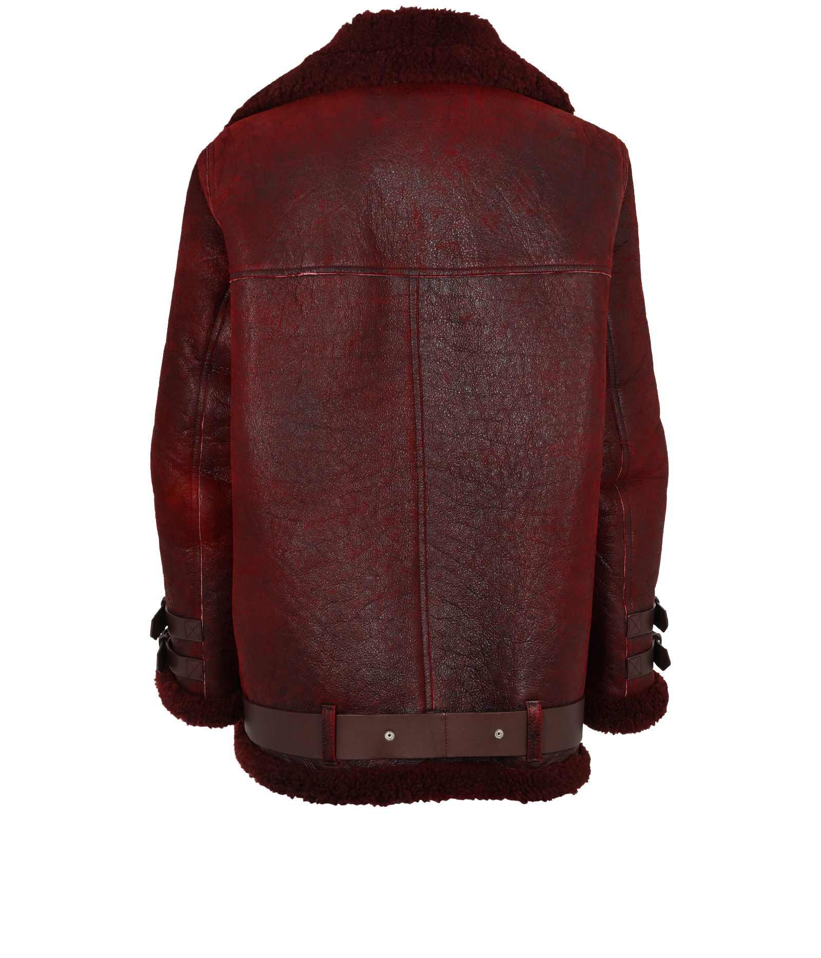 Acne Studios Velocite Aviator Jacket, &pound;450, Clothing, Burgundy, Leather, Back view