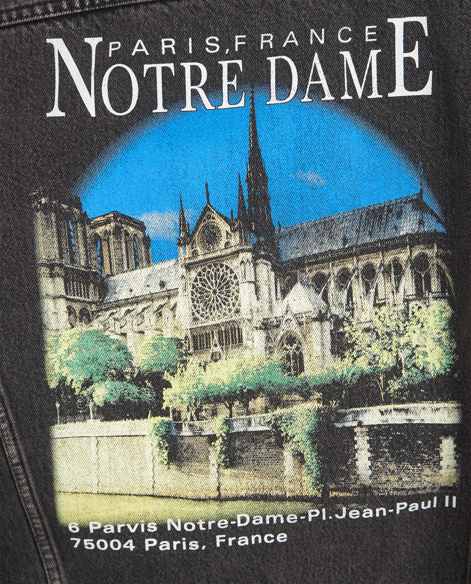 Balenciaga Notre Dame Print Jacket, &pound;350, Clothing, Black, Cotton/Denim, Other view