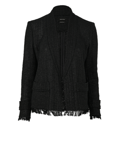 Isabel Marant Tweed Blazer, £220, Clothing, Black, Cotton, Front view