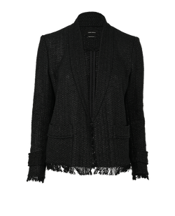 Isabel Marant Tweed Blazer, Cotton, Black, Sz L, 2*