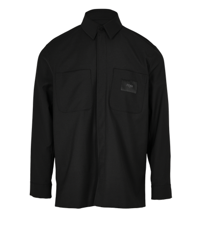 Fendi Overshirt Jacket, &pound;410, Clothing, Black, Polyester Mix, Front view