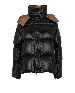 Moncler Parana Puffer Jacket, Nylon, Blk/Beige, Sz XS, 3*