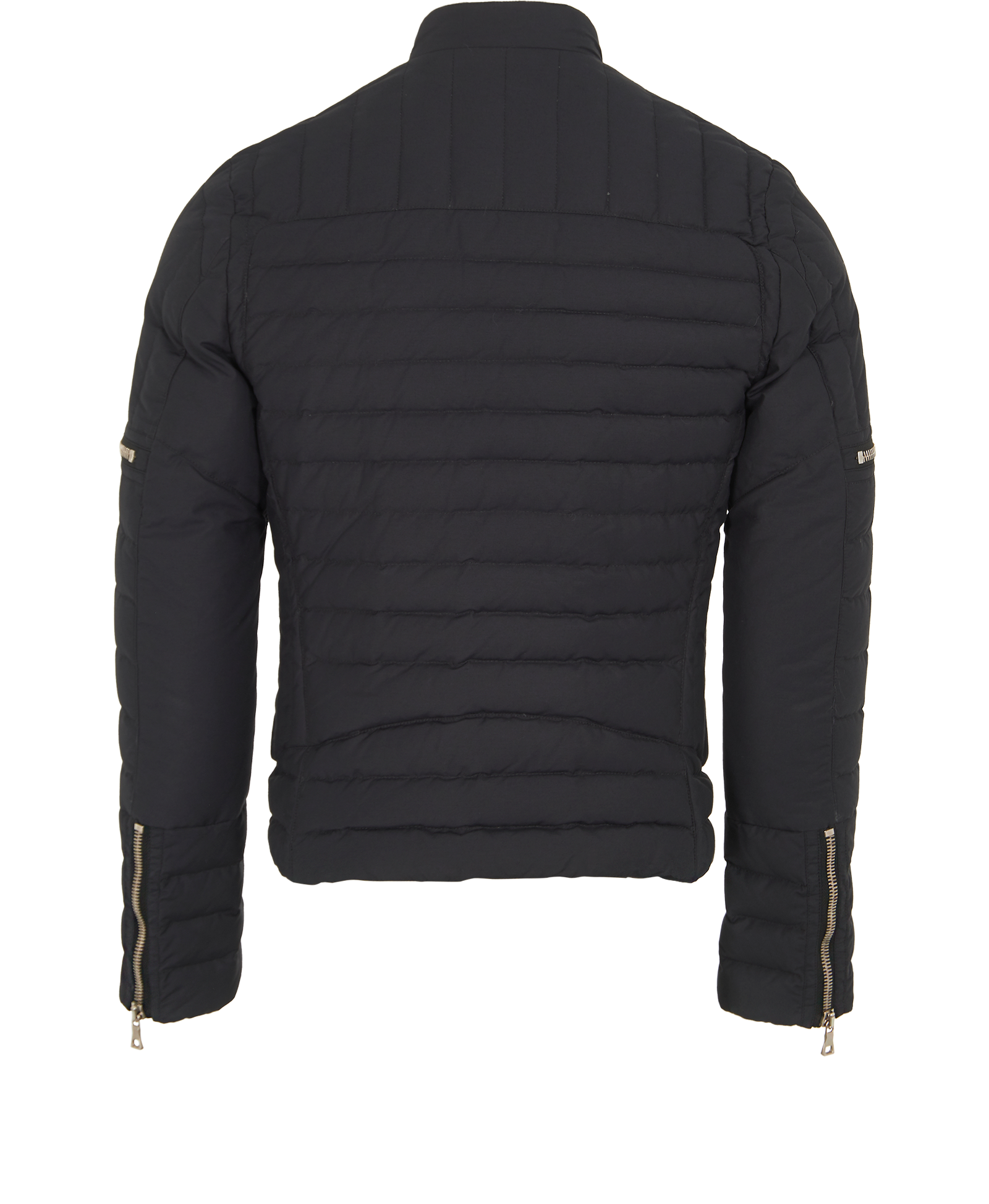 Balmain Quilted Double Zipped Jacket, &pound;275, Clothing, Navy, Cotton/Down Feathers, Back view