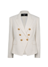 Balmain Double Breasted Blazer, £525, Clothing, White, Cotton, Front view