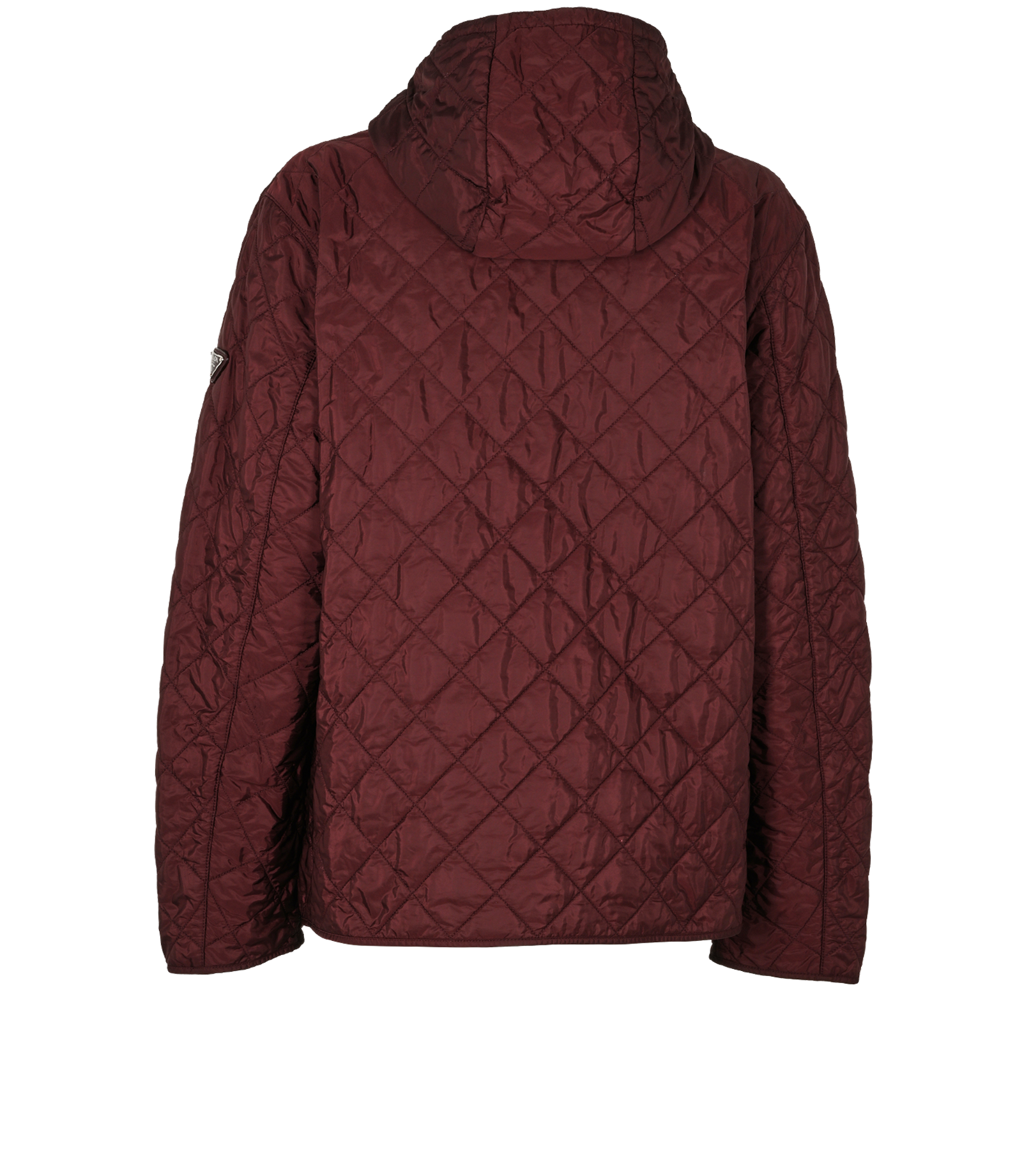 Prada Logo Quilted Jacket, &pound;650, Clothing, Burgundy, Nylon, Back view