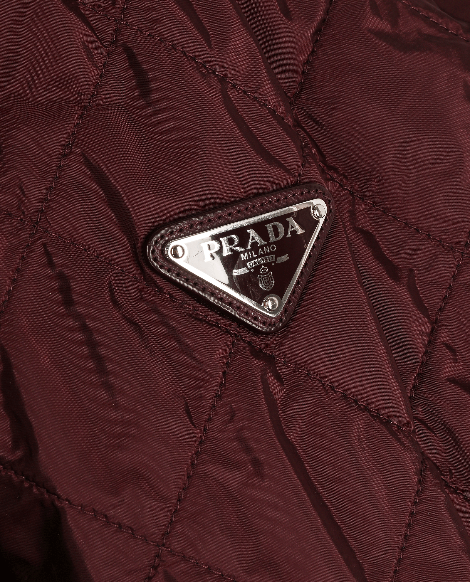 Prada Logo Quilted Jacket, &pound;650, Clothing, Burgundy, Nylon, Other view