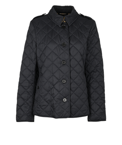 Burberry Frankby Quilted Jacket, £350, Clothing, Blue, Polyester (Polymer), Front view