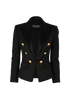 Balmain Shoulder Pad Blazer, &pound;450, Clothing, Black, Silk, Front view