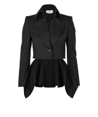 Alexander McQueen SS25 Tail Cropped Blazer, £1,200, Clothing, Black, Wool, Front view