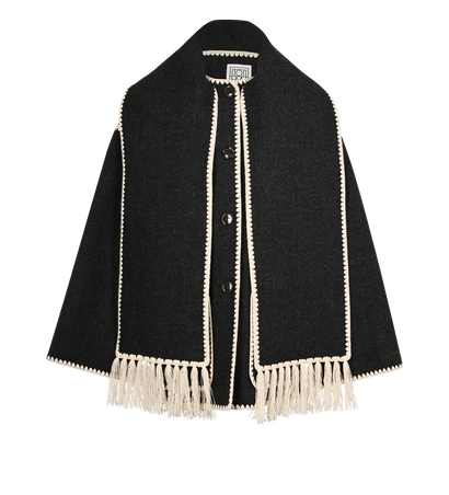 Toteme Embroidered Scarf Jacket, &pound;495, Clothing, Grey, Wool, Front view