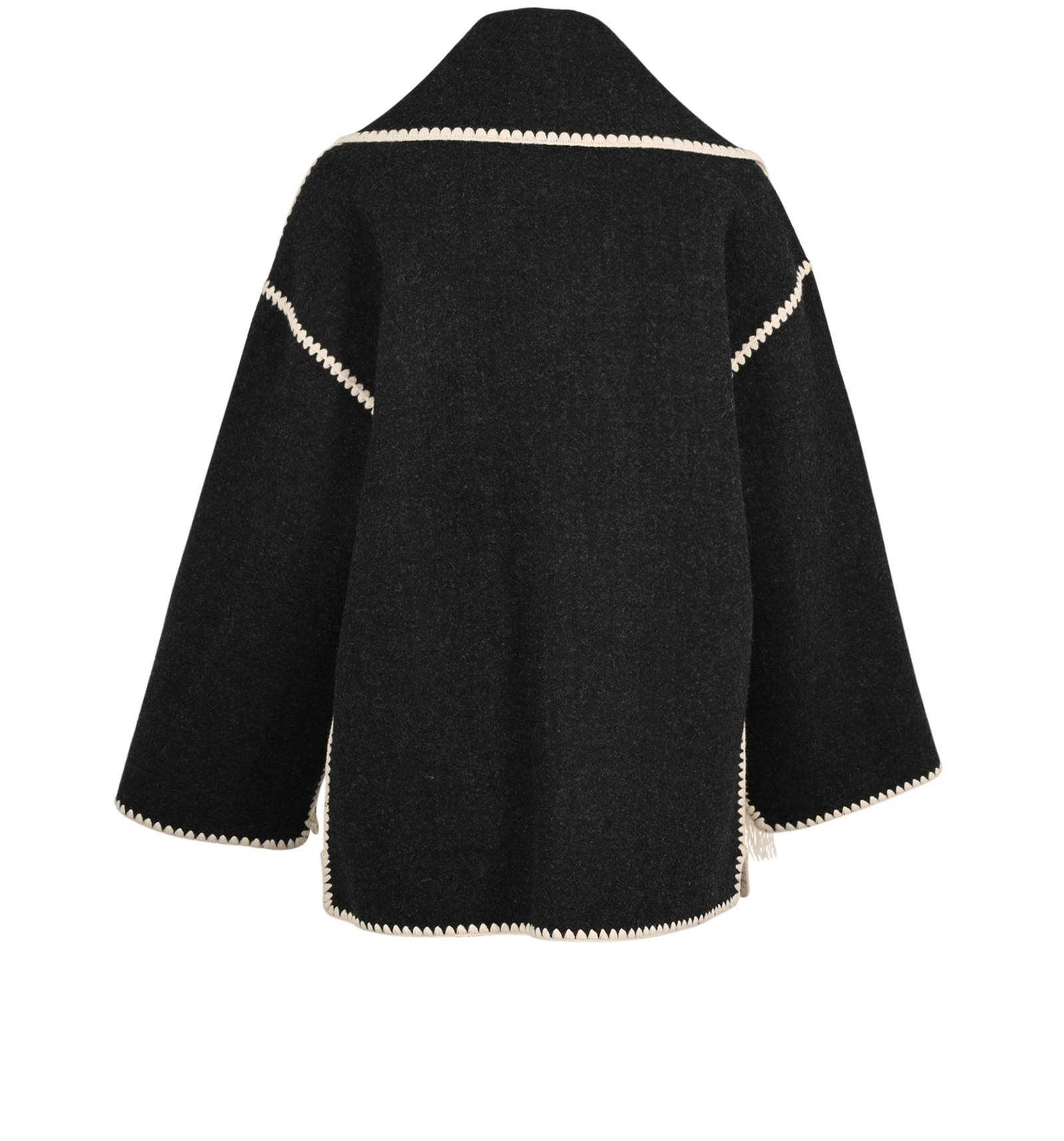 Toteme Embroidered Scarf Jacket, &pound;495, Clothing, Grey, Wool, Back view