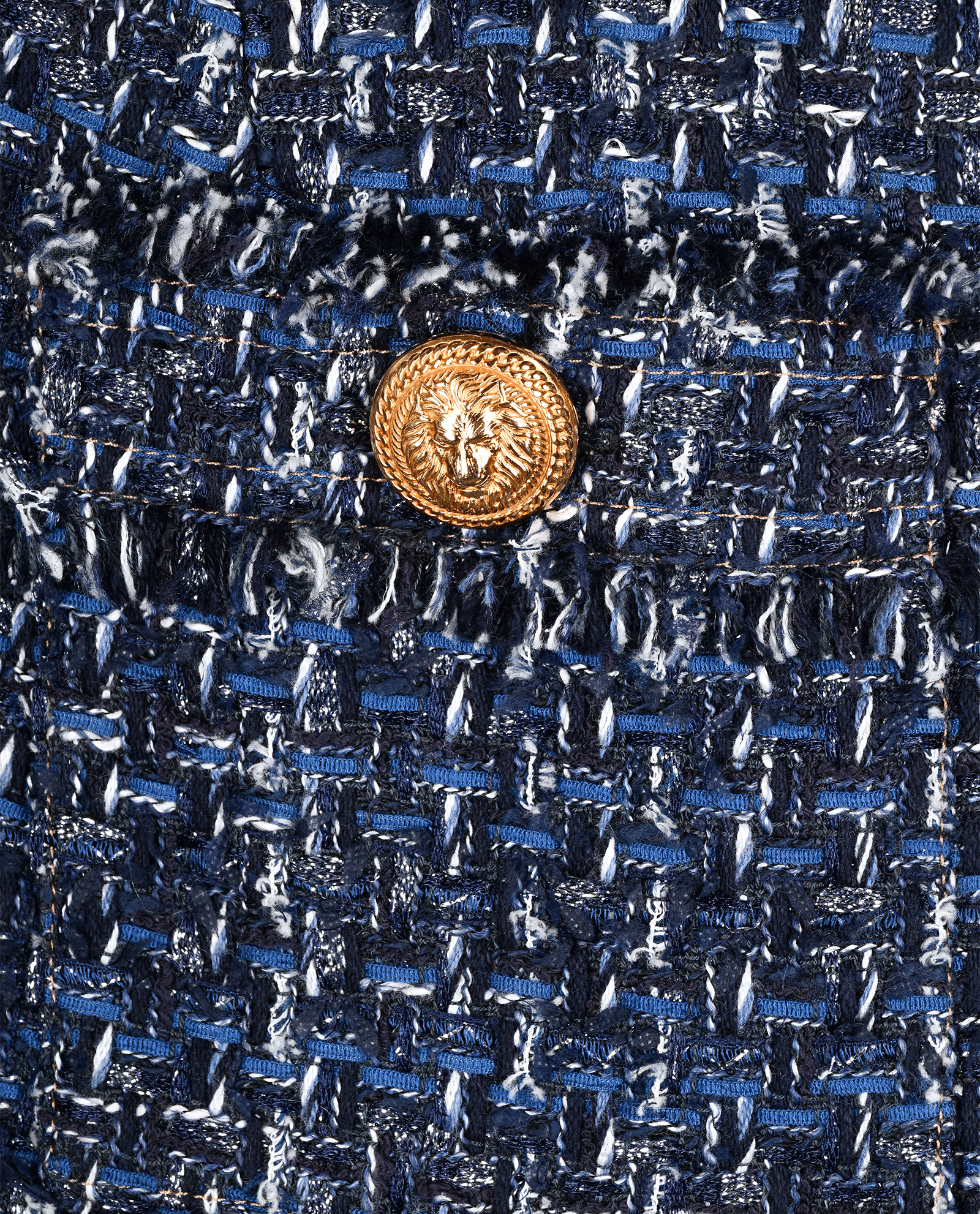 Balmain Tweed Blazer, &pound;550, Clothing, Blue, Cotton/Polyester (Polymer), Other view