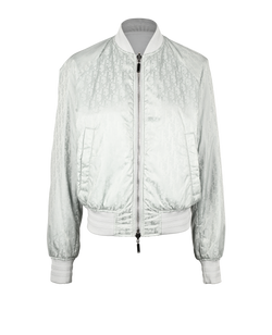 Christian Dior Reversible Oblique Bomber, Polyamide, Light Green, Sz S, 3*