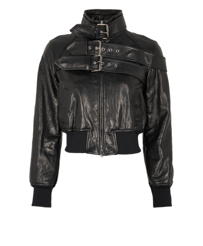 Alexander McQueen Buckled Jacket, &pound;1,300, Clothing, Black, Leather, Front view