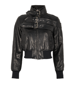 Alexander McQueen Buckled Jacket, Leather, Black, UK6, 3*