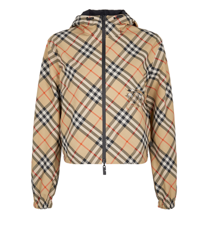 Burberry Check Reversible Jacket, &pound;695, Clothing, Beige, Polyester (Polymer), Front view