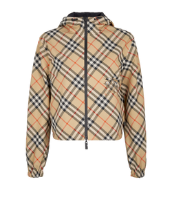 Burberry Check Reversible Jacket, Mens, Poly, Beige, Sz M, 3*