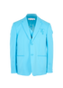Off - White Single Breasted Blazer, &pound;290, Clothing, Blue, Cotton, Front view