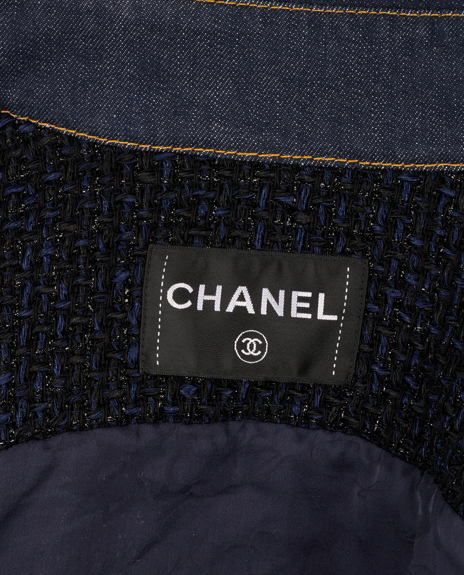 Chanel Tweed And Denim Jacket, &pound;1,800, Clothing, Blue, Polyester Mix, Other view