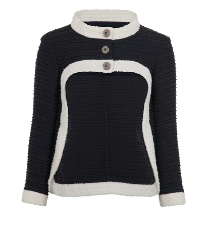 Chanel Asymmetric Jacket, &pound;1,300, Clothing, Black/White, Cotton/Silk, Front view