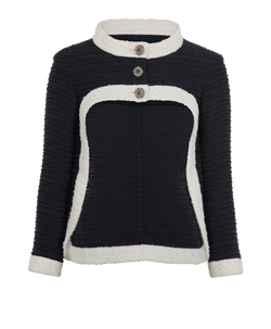 Chanel Asymmetric Jacket, Cotton/Silk, Blk/White, UK6, 2*