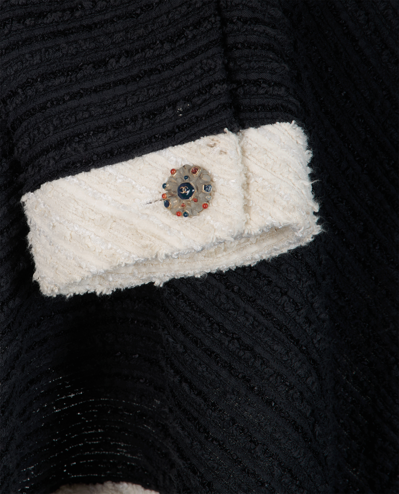 Chanel Asymmetric Jacket, &pound;1,300, Clothing, Black/White, Cotton/Silk, Other view