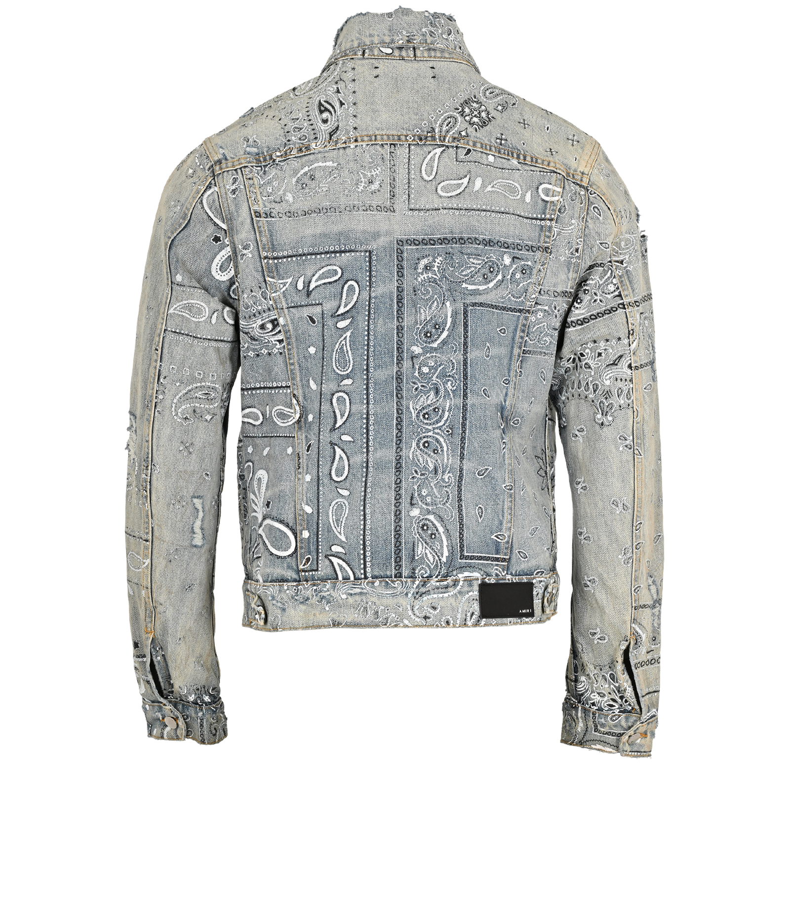 Amiri Denim Paisley Print Jacket, &pound;420, Clothing, Blue, Denim, Back view