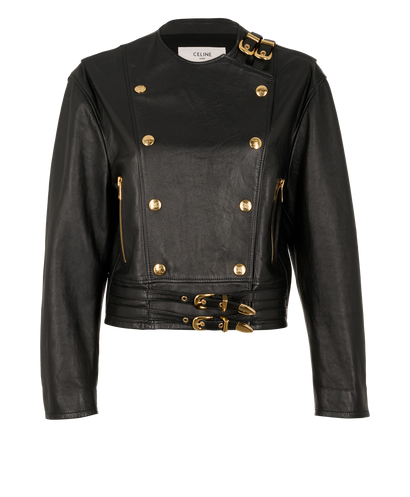 Celine Biker Jacket, &pound;1,500, Clothing, Black, Leather, Front view