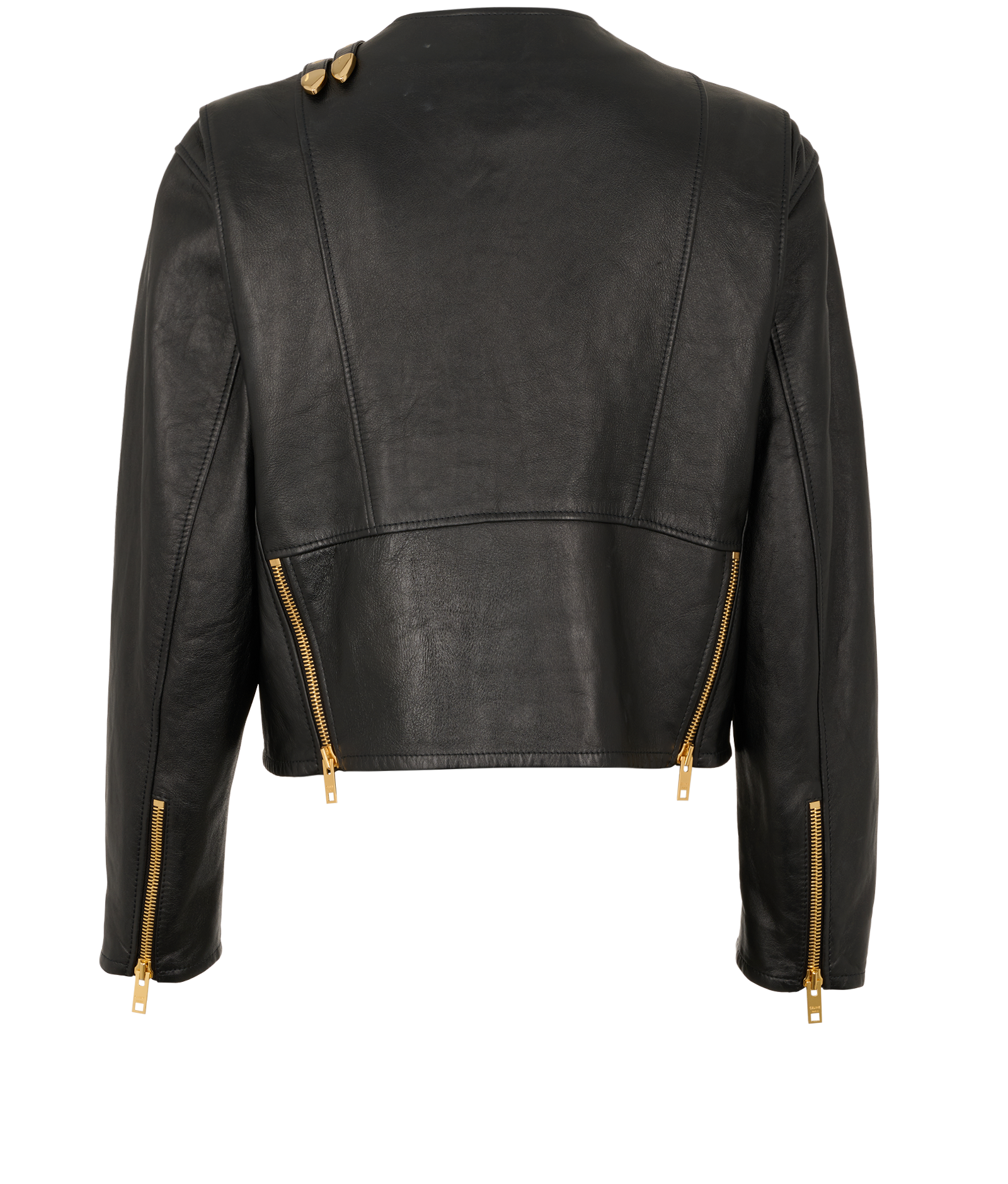 Celine Biker Jacket, &pound;1,500, Clothing, Black, Leather, Back view