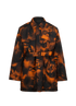 Prada Belted Jacket, &pound;495, Clothing, Black/Orange, Polyester (Polymer), Front view