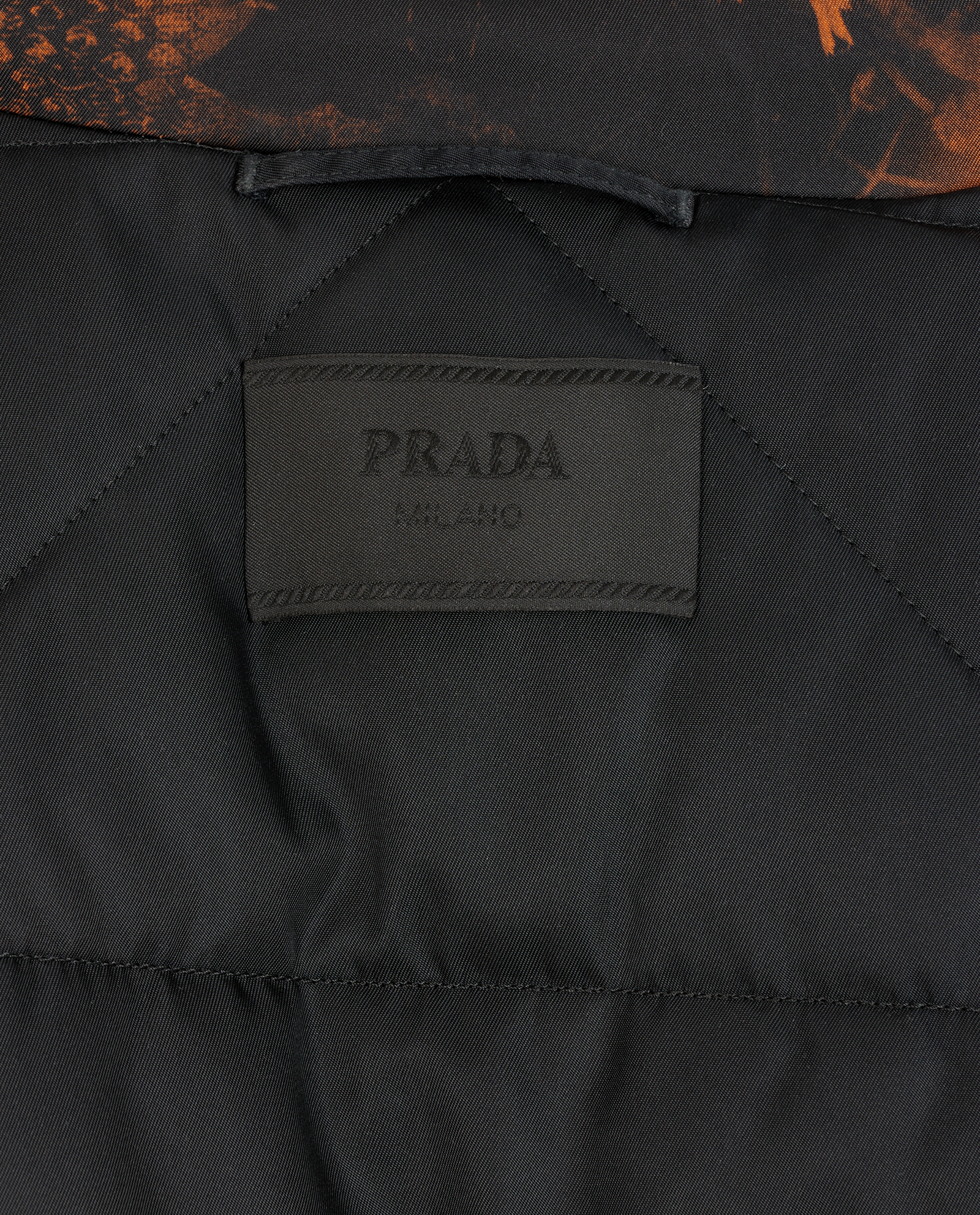Prada Belted Jacket, &pound;495, Clothing, Black/Orange, Polyester (Polymer), Other view
