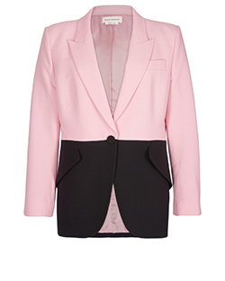 Alexander McQueen Panelled Blazer, Wool, Black / Pink, UK 14