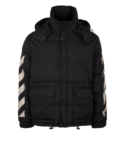 Off-White Logo Jacket, &pound;295, Clothing, Black, Down Feathers/Polyester Mix, Front view