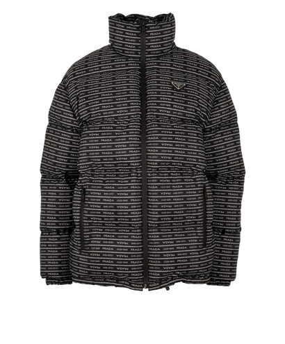 Prada Logo Puffer, &pound;1,200, Clothing, Black/White, Down Feathers, Front view