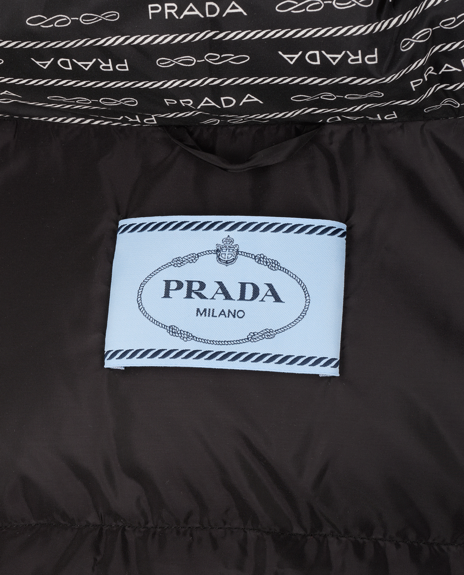 Prada Logo Puffer, &pound;1,200, Clothing, Black/White, Down Feathers, Other view