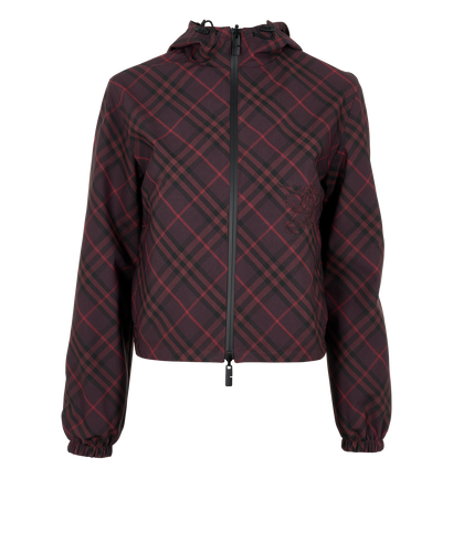 Burberry Cropped Reversible Hooded Jacket, &pound;650, Clothing, Purple, Polyester Mix, Front view