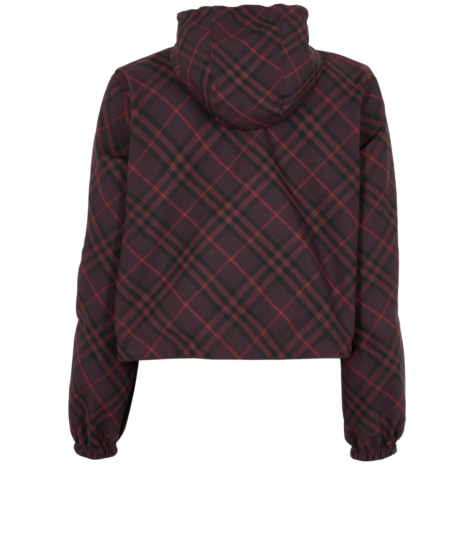 Burberry Cropped Reversible Hooded Jacket, &pound;650, Clothing, Purple, Polyester Mix, Back view