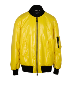 Dolce & Gabbana Bomber Jacket, Men, Polyester, Yellow, Sz XL, 4*