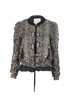Moncler Snakeskin Print Ruched Zip-Up Jacket, &pound;390, Clothing, Grey, Polyester Mix, Front view